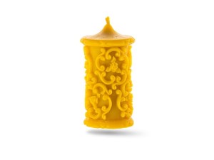 Świeca woskowa - Ornament z różyczkami