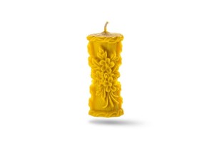 Świeca woskowa - Ornament z kwiatami